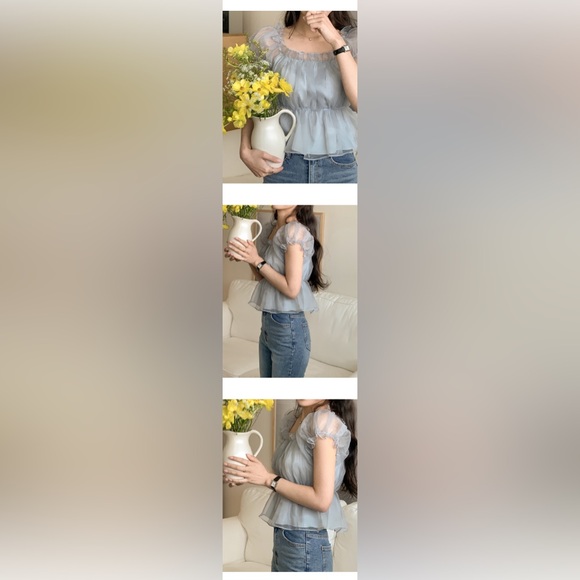 Mint gauzy blouse - Picture 4 of 4